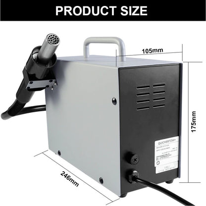 QUICK 857DW+ Lead Free Adjustable Hot Air Heat Gun With Helical Wind 580W SMD Rework Station