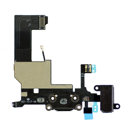 Charging Connector Flex Cable For Apple iPhone 5, 5G With Microphone & Headphone Jack Black