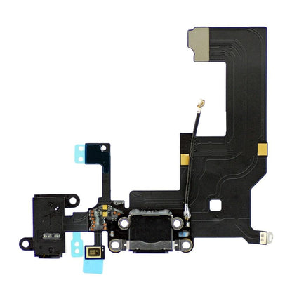 Charging Connector Flex Cable For Apple iPhone 5, 5G With Microphone & Headphone Jack Black
